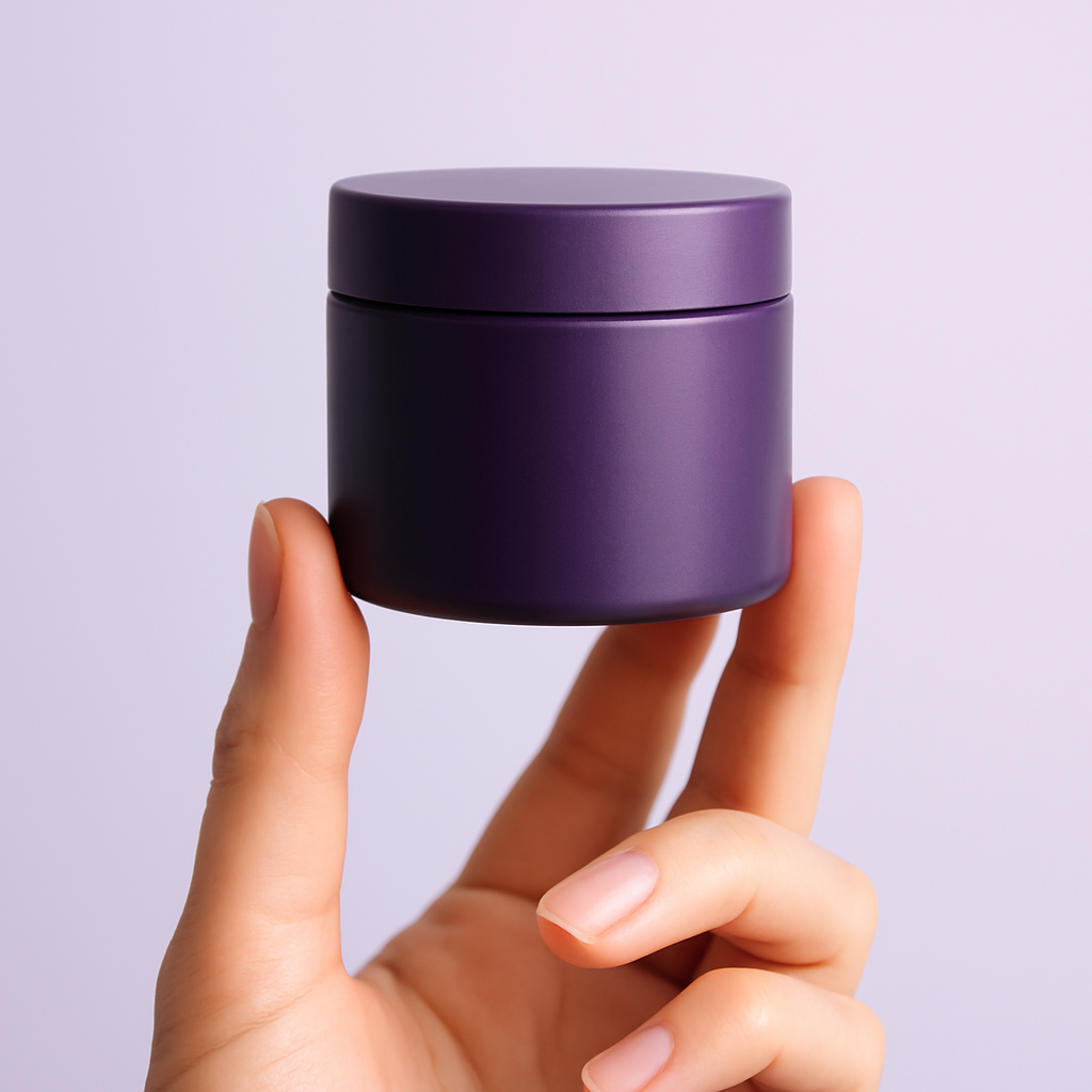 Purple whitening powder jar